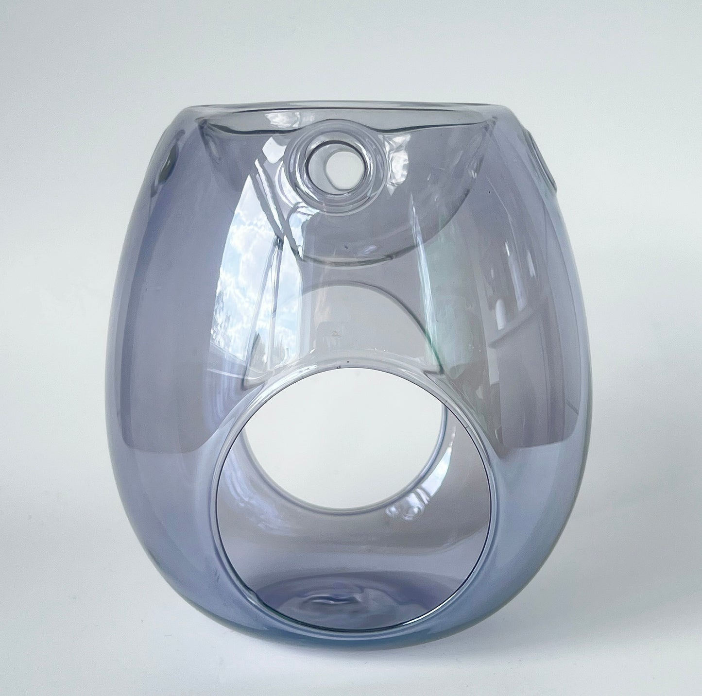 GREY GLASS WAX BURNER